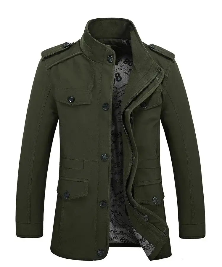High Quality Men's Casual Jacket 6XL Male Windbreaker Oversized Cotton Classic Jackets Men Clothing Trench Coat A4F5806 - Lootquake