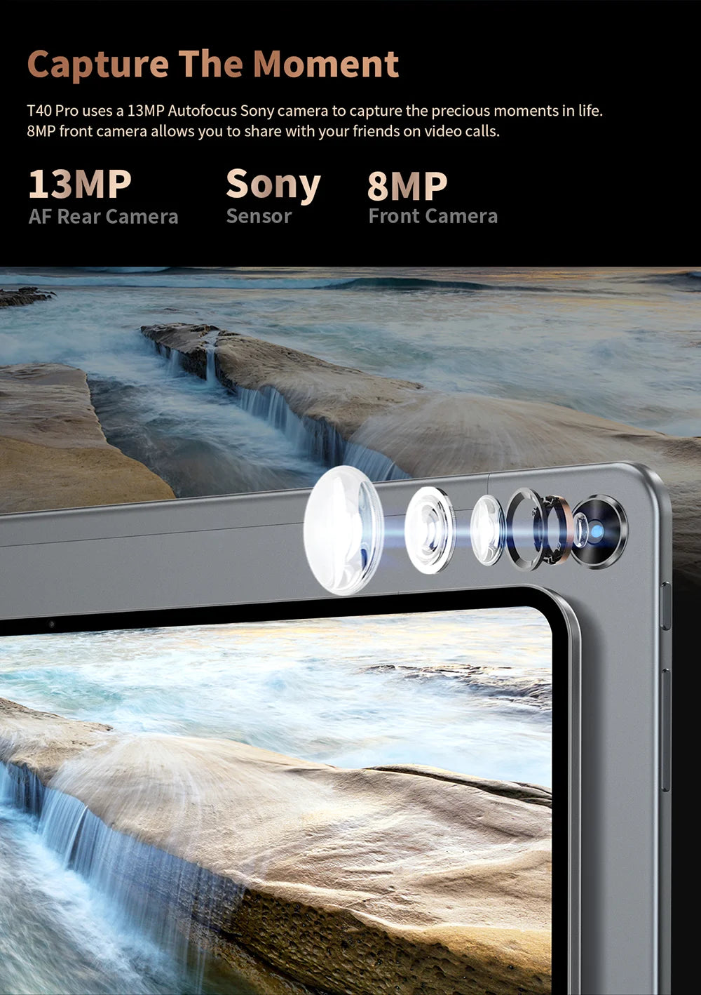 Tablette Teclast T40 Pro 10,4 pouces 8 Go RAM ROM 128 Go Android 11/12 7000 mAh charge rapide 2000 x 1200 UNISOC T618/T616 8 cœurs réseau 4G, Wifi, 13 MP + 8 MP