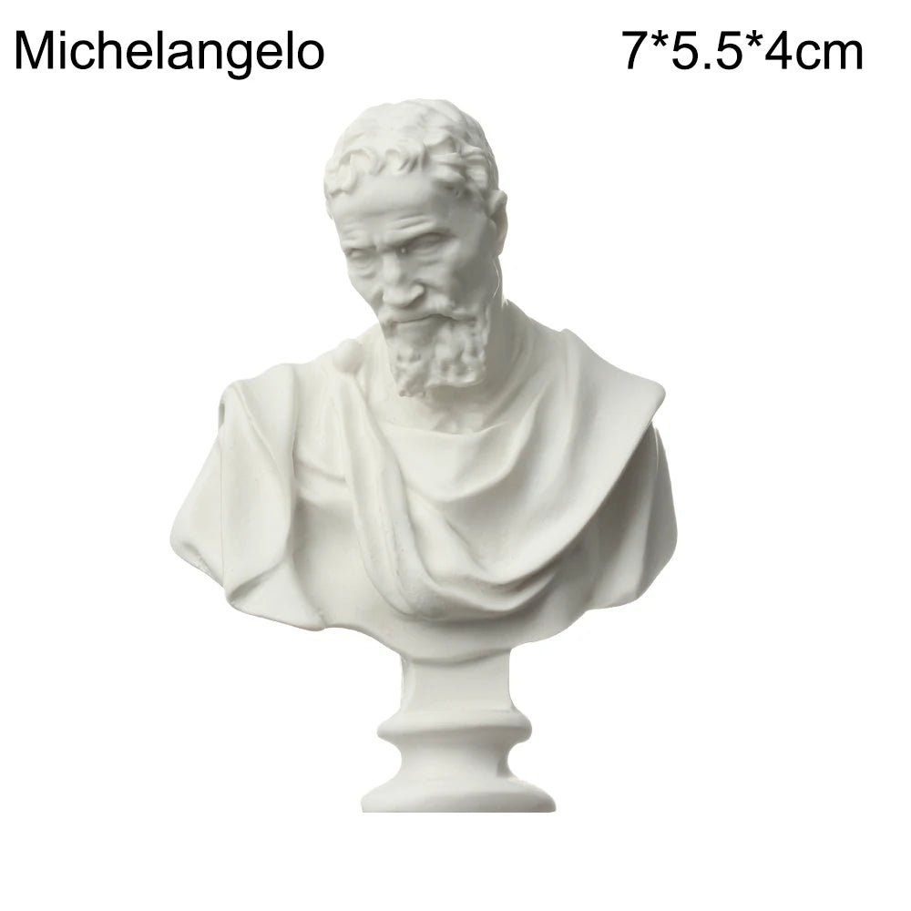 Mini Plaster Statue Greek Mythology Celebrities Famous Sculpture Figurine Drawing Practice Gypsum Bust Portraits