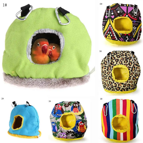 Pet Bird Supplies Round Warm Nest for Birds Parrot Birdhouse Cotton Hammock Bird Cages Parakeet Budgie Hut Tent Bed Hanging Cave - Lootquake