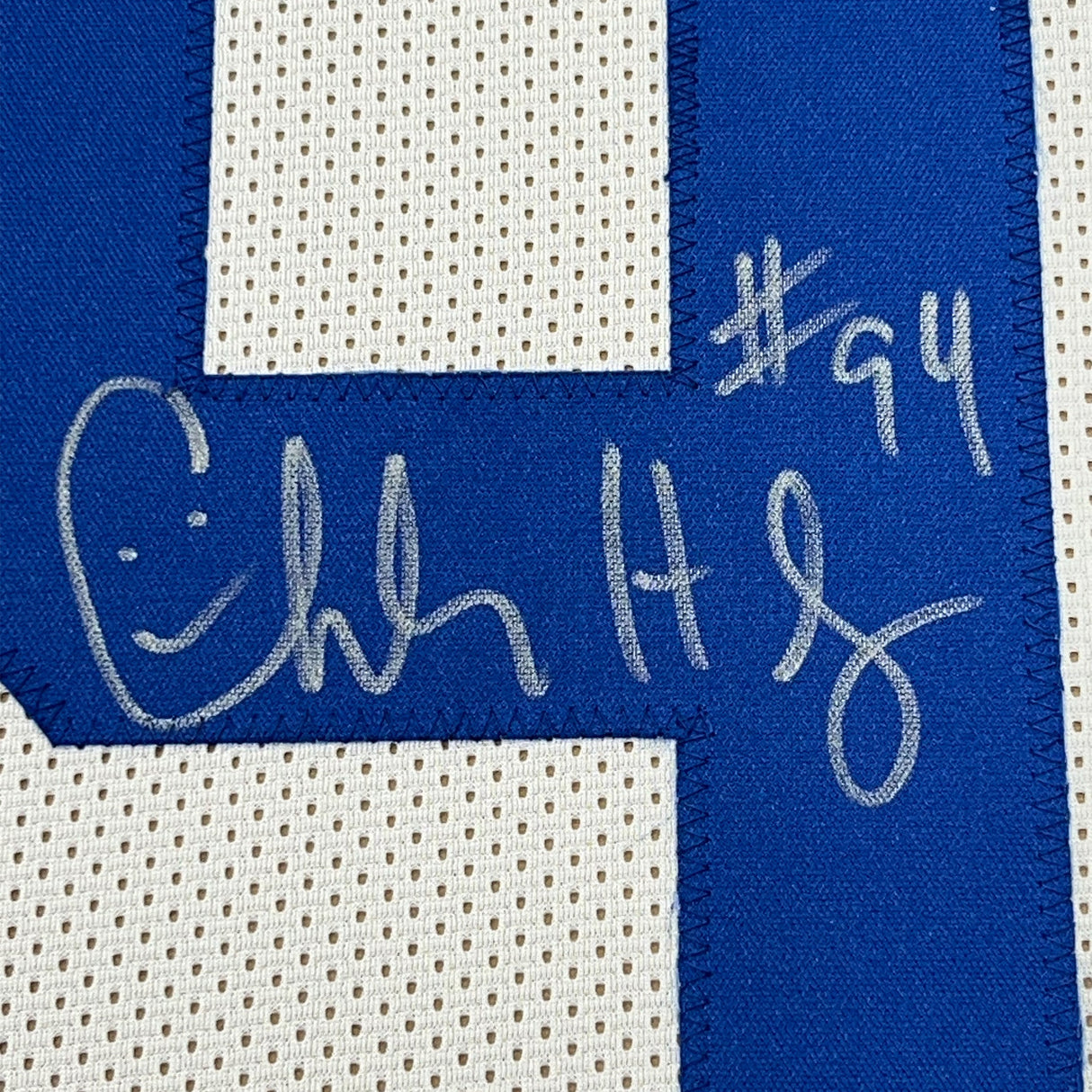 Framed Autographed/Signed Charles Haley 35x39 Dallas White Football Jersey JSA COA