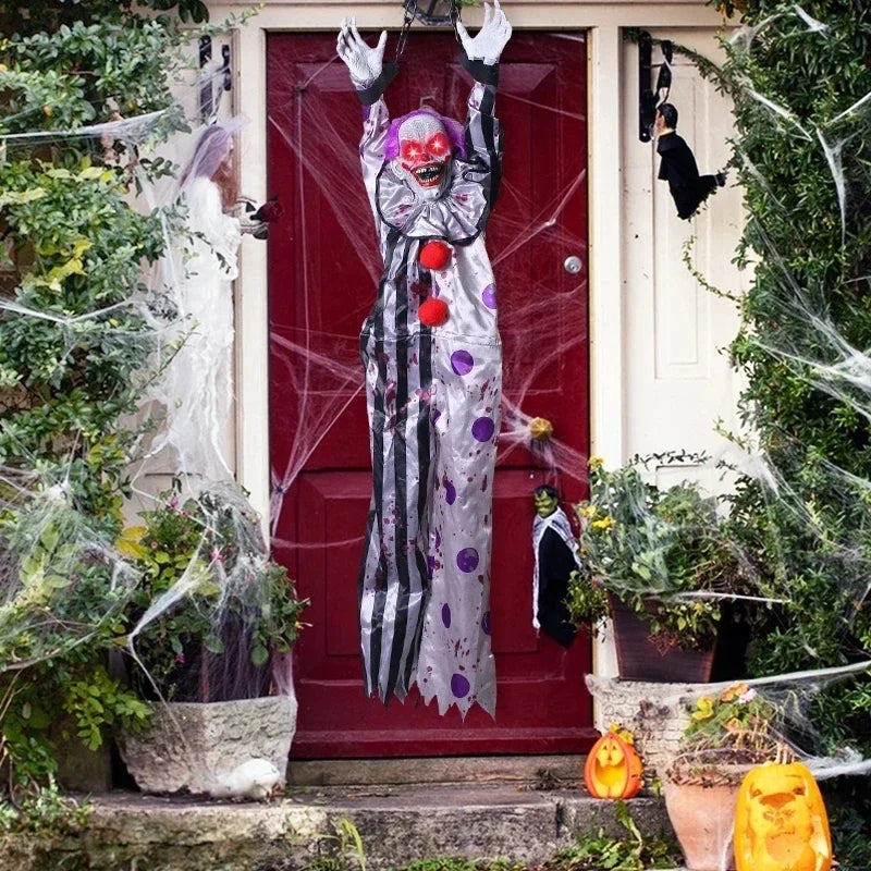 NNEOBA Halloween Animated Talking Scary Clown Hanging Decoration