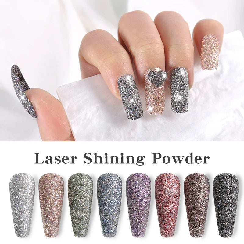 HOT Sale iridescent Powder on Nails iridescent Silver Glitter Chrome Nail Art Pigment Dust Shiny Gel Polish Flakes for Manicures