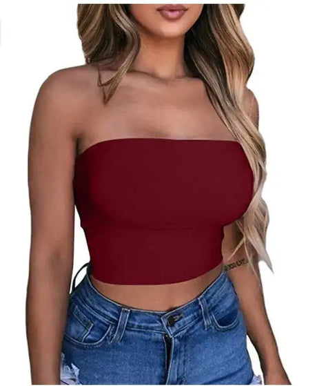 New Summer Solid Women Sexy Tank Top Bustier Bra Vest Crop Top Bralette Singlet T-Shirt Vintage Sleeveless Top - Lootquake