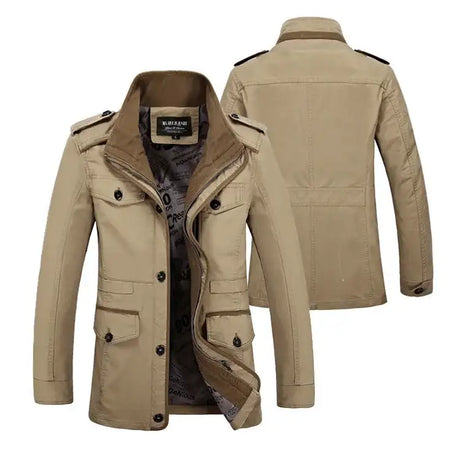 High Quality Men's Casual Jacket 6XL Male Windbreaker Oversized Cotton Classic Jackets Men Clothing Trench Coat A4F5806 - Lootquake
