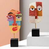 Estatua creativa de arte facial, escultura de resina, artesanía, figura abstracta para sala de estar, adorno para el hogar, oficina, decoración de escritorio, regalo