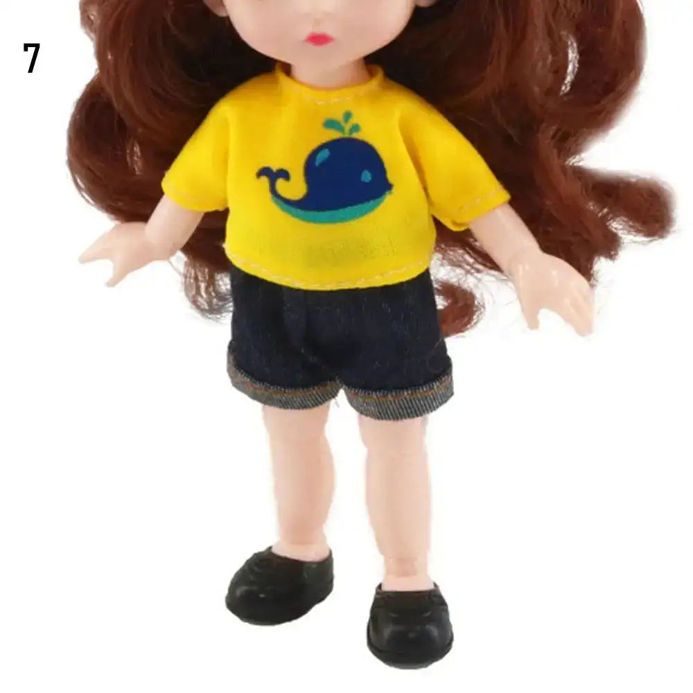 Ropa para muñecas de 16 cm, accesorios de vestir, camiseta sin mangas, pantalones casuales, vestido de mezclilla de rejilla, falda, accesorios de uso diario