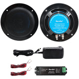 Herdio 2PCS 4 Inch Ceiling Bluetooth Speaker Kit Water Resistant 160W Marine Speakers For Bathroom Kitchen Home Outdoor Camper
