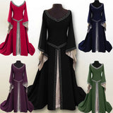 Vintage Gothic Dress Cosplay Costumes Autumn Winter Long Sleeve Medieval Witch Long Dress Halloween Costumes Vestidos de Fiesta - Lootquake