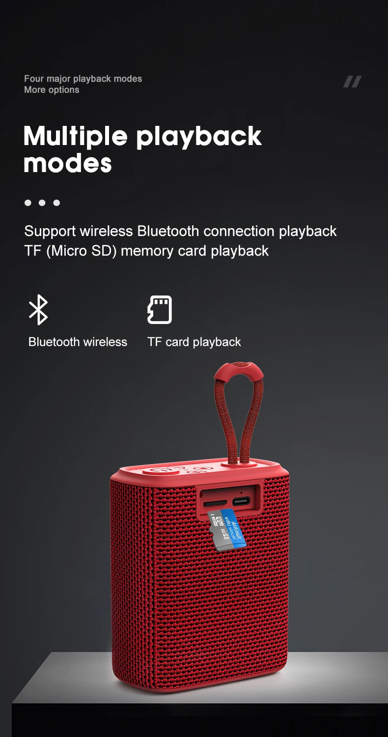 EBS-300 5W Mini Portable Bluetooth Speaker Fabric  Mesh TF Card Music Box IPX6 Waterproof For Phone  PC  Taplet  Palyer