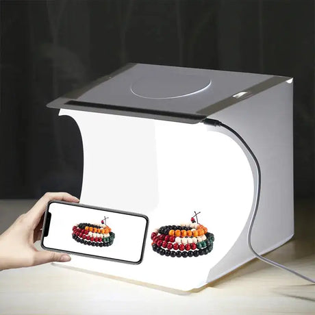 Folding Portable 550LM Light Photo Shooting Light Tent Box Kit With 6 Colors Backdrops Black, White, Yellow, Red, Green, Blue - Lootquake