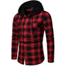 Men's Shirts Autumn Fashion Casual Plaid Shirts Long Sleeve Cotton high quality Pullover Hooded Shirt Winter Mens Top Blouse - Lootquake
