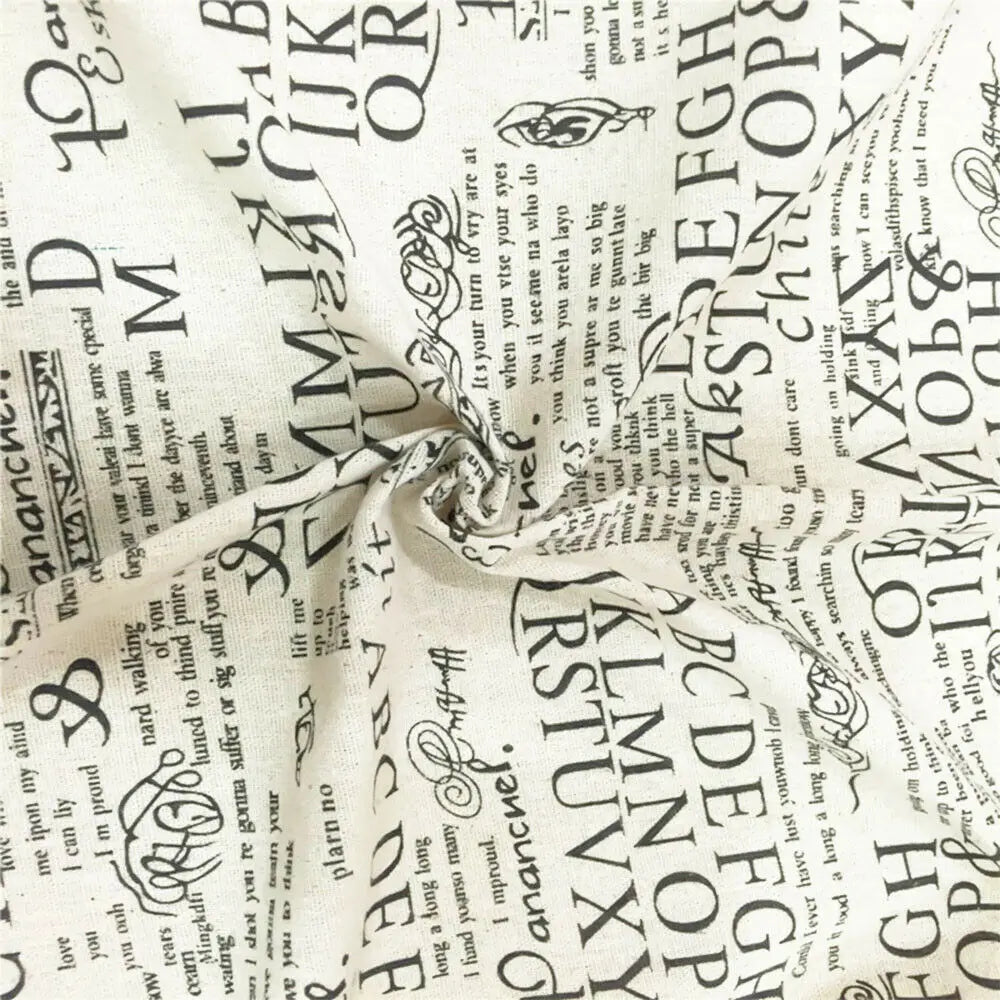 Tela estampada de periódico, tela acolchada de algodón y lino para costura DIY, mantel, cojín, mantel individual, bolsa de almacenamiento, materiales para manualidades