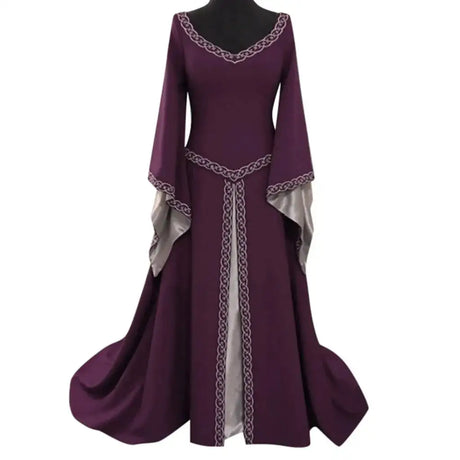 Vintage Gothic Dress Cosplay Costumes Autumn Winter Long Sleeve Medieval Witch Long Dress Halloween Costumes Vestidos de Fiesta - Lootquake
