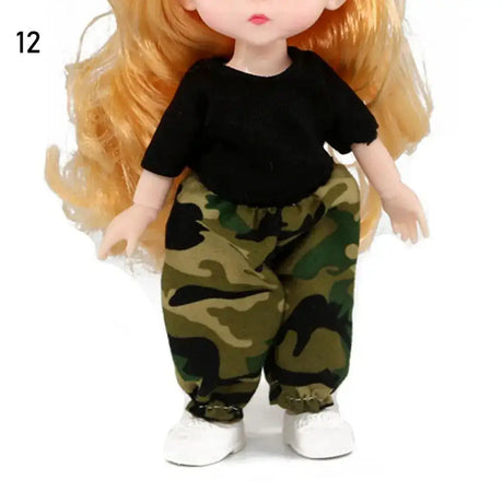 Dolls Clothes Suit For 16cm Doll Dress Up Accessories Sleeveless Top Casual Pants Denim Grid Dress Skirt Daily Wear Accessories - Lootquake