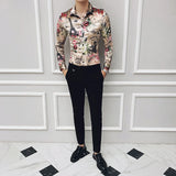 Ropa de franela con estampado de moda para invierno, elegante vestido de fiesta, camisas nuevas de manga larga, camisas casuales de terciopelo barroco, camisas de seda para hombre