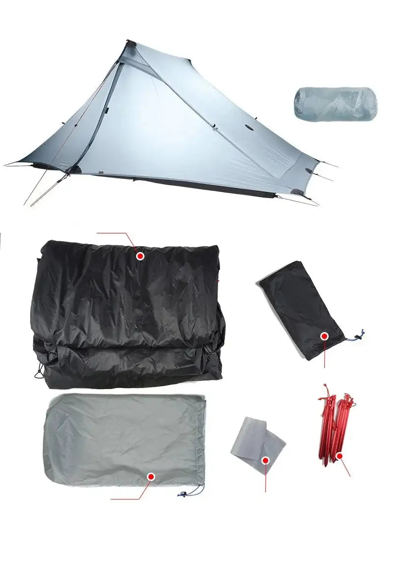 3F UL GEAR LanShan 2 pro 2 Person Outdoor Ultralight Camping Tent 3 Season Professional 20D Nylon Both Sides Silicon Tent - Lootquake