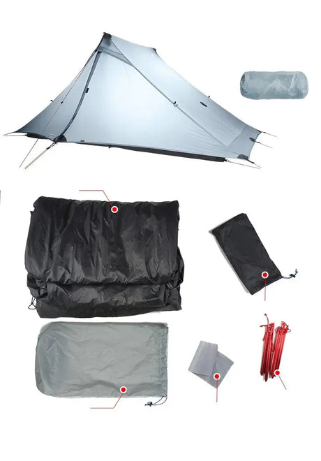 3F UL GEAR LanShan 2 pro 2 Person Outdoor Ultralight Camping Tent 3 Season Professional 20D Nylon Both Sides Silicon Tent - Lootquake