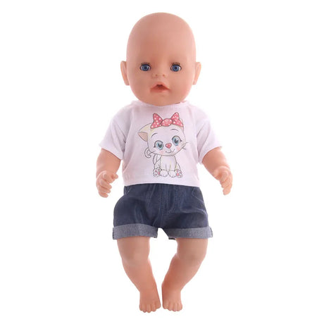 Doll Baby Clothes Kittys Kitten Cat Cartoon Dress Shoes Fit 18 Inch American&43cm Reborn New Born Baby Doll OG Girl`s Toy Doll - Lootquake