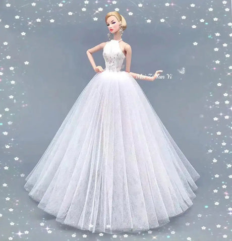 fashion for barbie elegant lady wedding dress for barbie doll clothes princesa for bjd 1/6 dress long dress accessories - Lootquake