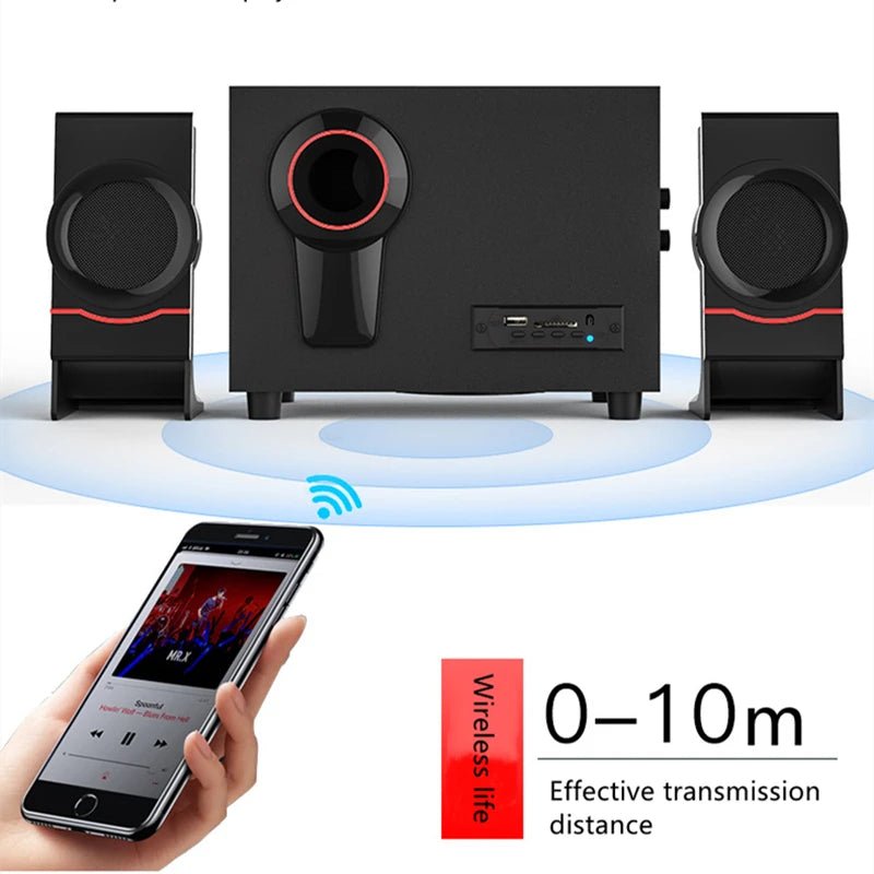 Système audio multimédia Bluetooth 2.1 Home Cinéma Surround Ordinateur Haut-parleur combiné actif en bois Câble AUX USB Post TV PC