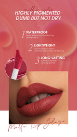 O.TWO.O 12 Color Liquid Lipstick Matte Finish Sexy Silky Lip Gloss Waterproof Kiss-proof Lasting Lip Glaze Lip Tint Cosmetics