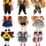 Dolls Clothes Suit For 16cm Doll Dress Up Accessories Sleeveless Top Casual Pants Denim Grid Dress Skirt Daily Wear Accessories - Lootquake