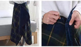 Wearable Plaid Fleece Blanket Polyester Blanket with Button Winte Warm Throws on Sofa Bed Travel Thicken Bedroom Plaids  Blanket