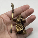 Copper Chinese Feng Shui Guan Gong Statue God of War Antique Sculpture Home Decoration Feng Shui Ornament Desk Decor Craft