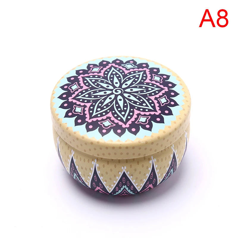 Velas perfumadas Caja vacía con flores Lata Fragancia Vela perfumada hecha a mano Cera de soja natural Decoración del hogar