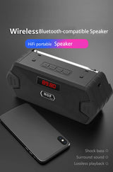 Altavoz portátil inalámbrico compatible con Bluetooth, columna de graves, altavoces USB para exteriores con radio FM, entrada AUX, TF, MP3 para teléfono