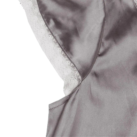 Women Summer Silk Sleepwear Short Sleeve V Neck Homewear Long Dress Nightgowns Sleepwear Sleep Tos Night Dress Underwear - Lootquake