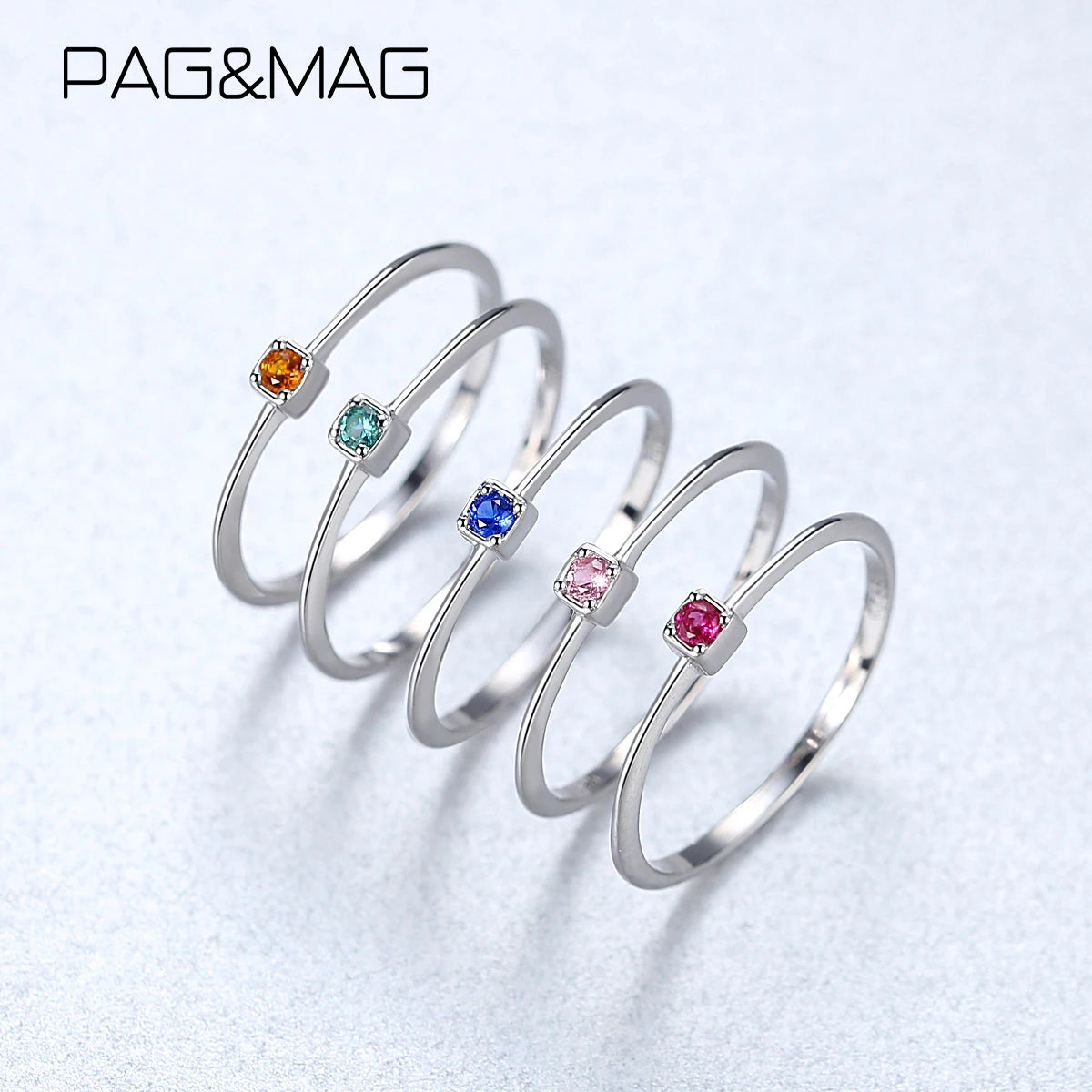 PAG&MAG Real 925 Sterling Silver Ring Gree Red Topaz Rings For Women Gemstone Engagement Rings Silver 925 Jewelry Anillos Mujer - Lootquake