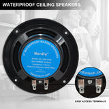 Herdio 2PCS 4 Inch Ceiling Bluetooth Speaker Kit Water Resistant 160W Marine Speakers For Bathroom Kitchen Home Outdoor Camper