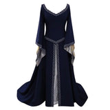 Vintage Gothic Dress Cosplay Costumes Autumn Winter Long Sleeve Medieval Witch Long Dress Halloween Costumes Vestidos de Fiesta - Lootquake