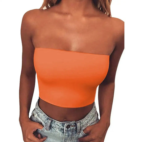 New Summer Solid Women Sexy Tank Top Bustier Bra Vest Crop Top Bralette Singlet T-Shirt Vintage Sleeveless Top - Lootquake