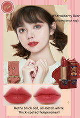 Flower Knows Love Bear Series Matte Moisturizing Lipstick Silky Smooth Renewal Natural Lip Makeup Professional Cosmetic Women