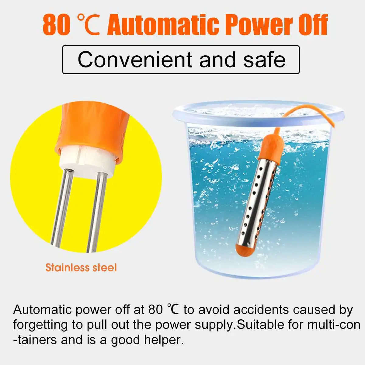 Calentador eléctrico flotante de 3000 W, elemento calentador de agua, apagado automático, suspensión de inmersión, para baño, piscina, 220 V