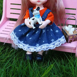 Dolls Clothes Suit For 16cm Doll Dress Up Accessories Sleeveless Top Casual Pants Denim Grid Dress Skirt Daily Wear Accessories - Lootquake