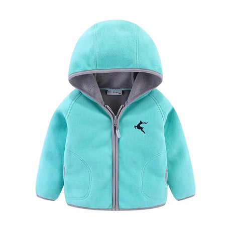 Mudkingdom Autumn Spring Girls Boys Hooded Fleece Jacket Windbreaker Zip up Reindeer Outerwear for Kids Clothes Children's Coat - Lootquake