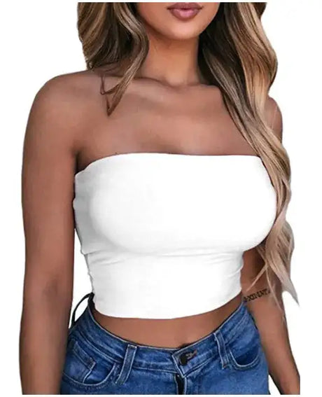 New Summer Solid Women Sexy Tank Top Bustier Bra Vest Crop Top Bralette Singlet T-Shirt Vintage Sleeveless Top - Lootquake