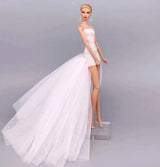 fashion for barbie elegant lady wedding dress for barbie doll clothes princesa for bjd 1/6 dress long dress accessories - Lootquake