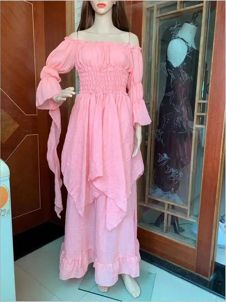 White Victorian Medieval Renaissance Long Dress Plus Size Women Cosplay Halloween Costume Princess Gown Vintage Gothic Dresses - Lootquake