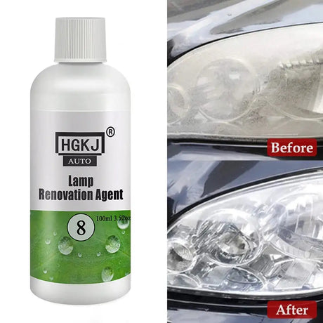 HGKJ 8 Lamp Renovation Agent Auto Headlight Headlamp Polish Restoration Kit Long Lasting Protection Oxidation Liquid for Car - Lootquake