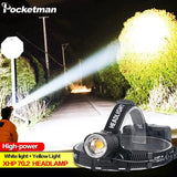 XHP70.2 Use 3*18650 batteries Led Headlamp XHP70 Most Powerful Yellow or White Led Headlight Fishing Camping ZOOM Torch - Lootquake