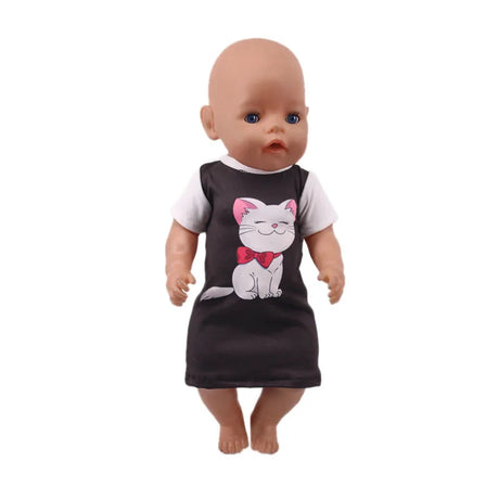 Doll Baby Clothes Kittys Kitten Cat Cartoon Dress Shoes Fit 18 Inch American&43cm Reborn New Born Baby Doll OG Girl`s Toy Doll - Lootquake