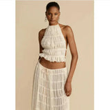 2-Piece Chic Halter Dress Suit Set