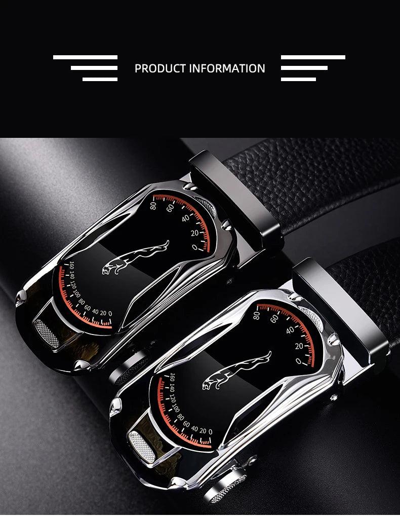 Belts for 3.5cm Width Sports Car Brand Fashion Automatic Buckle Black Genuine Leather Men's Jeans High Quality Waist Male Strap