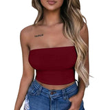 New Summer Solid Women Sexy Tank Top Bustier Bra Vest Crop Top Bralette Singlet T-Shirt Vintage Sleeveless Top - Lootquake