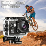 Nouvelle caméra d'action 4K Wifi avec enregistrement en boucle et grand angle 16 MP pour sports de plein air